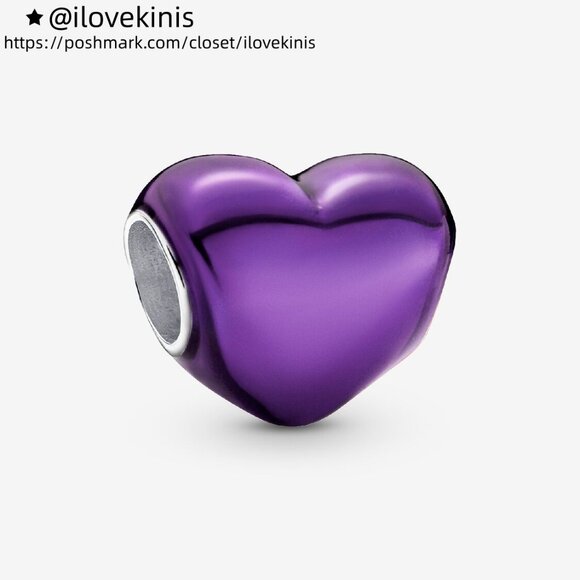 Pandora Metallic Purple Heart Charm - Picture 1 of 7